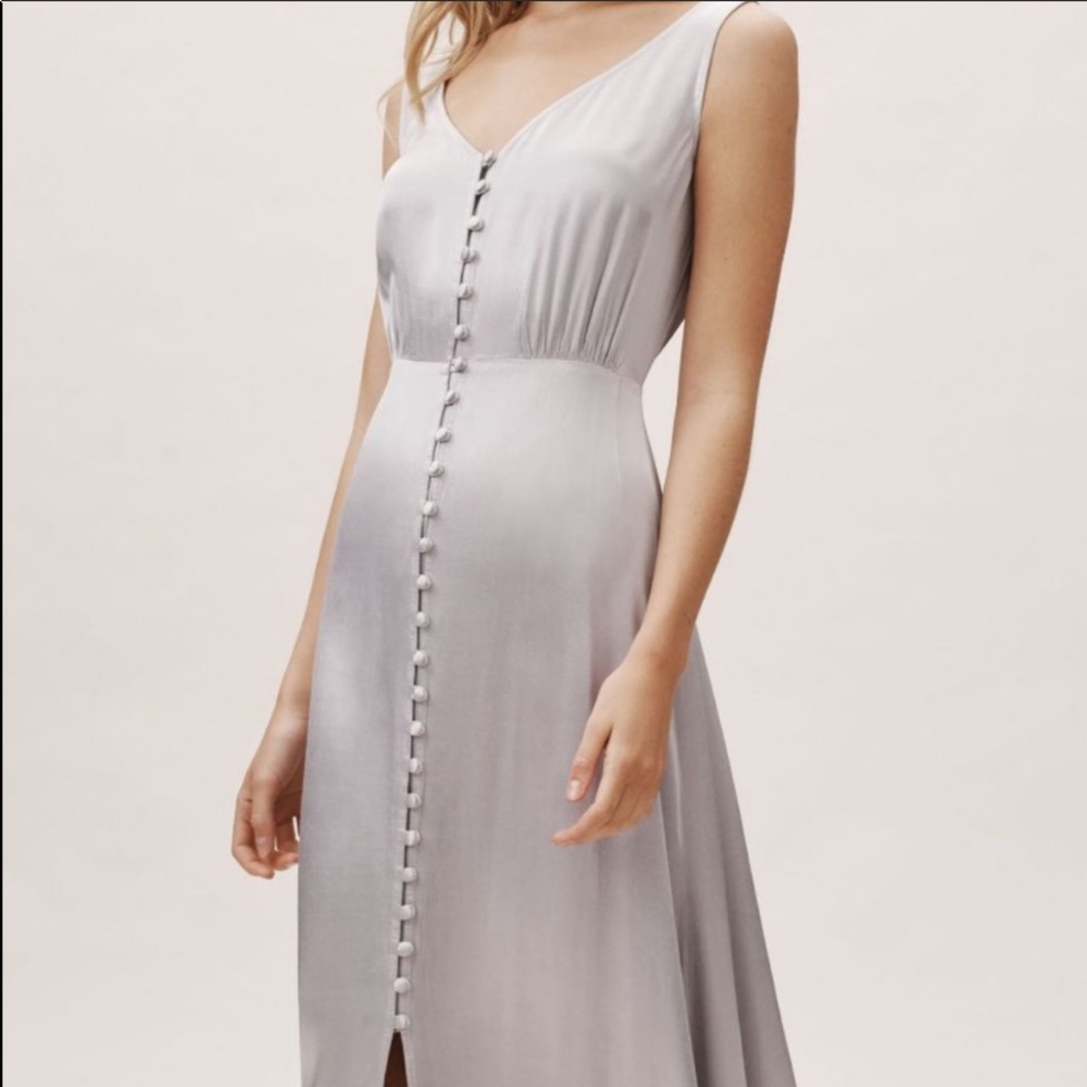 BHLDN Anthropologie Ghost London Silver Dress - Picture 1 of 6